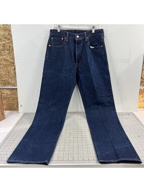Levi’s 501 Original Fit Men’s Jeans 34x38 Dark Wash Denim Button Fly Meas. 33x35